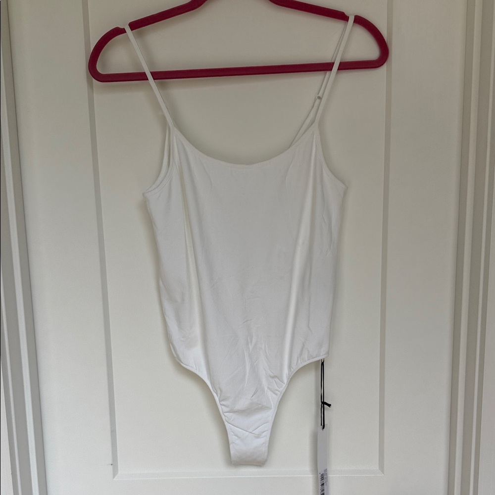 Another Tomorrow Women’s White Cami Bodysuit Size Medium NWT